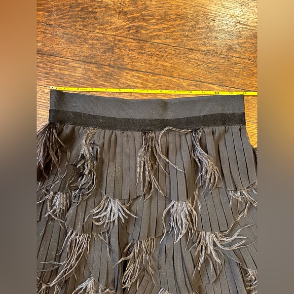 Arden B Black Fringe Pleated Mini Skirt Size M - Picture 4 of 6
